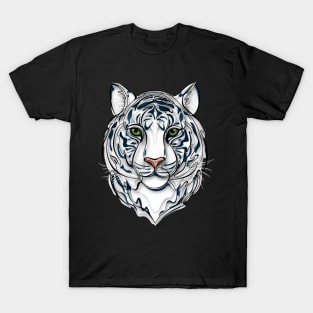 Continuous Line White Tiger Portrait. 2022 New Year Symbol by Chinese Horoscope T-Shirt